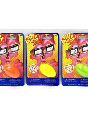 Crayola Silly Putty Super Bright 3-Pack Neon Colors Orange Yellow Green Toy NEW